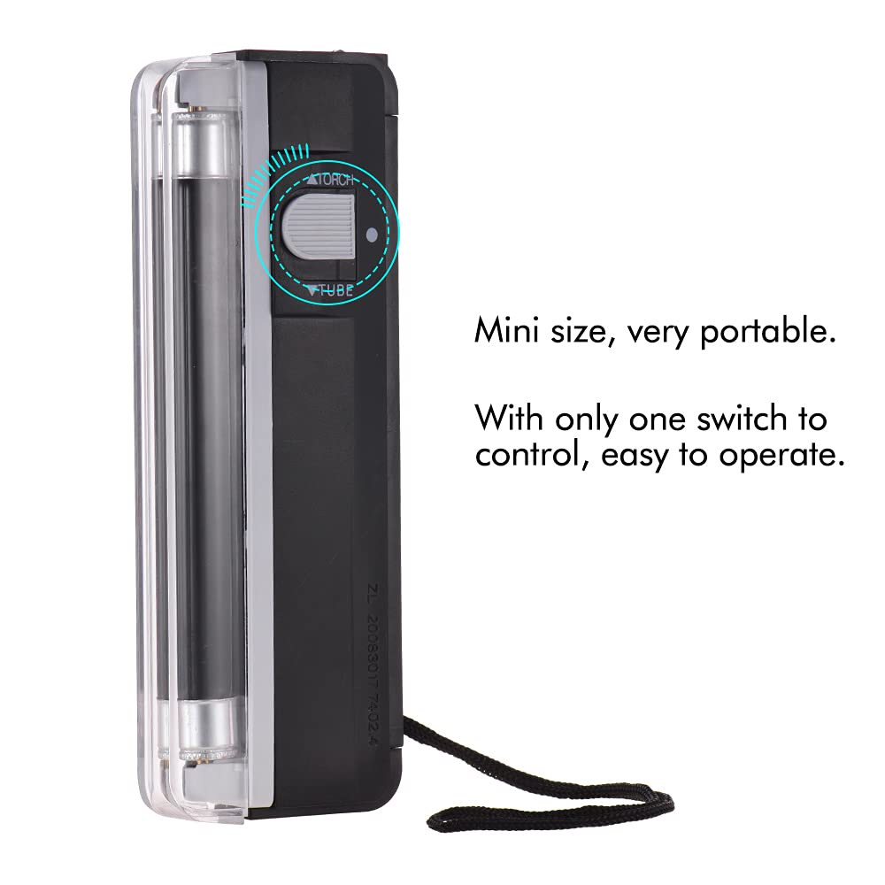 Portable Money Detector Handheld Blacklight | Currency Checker for Banknotes, Passports & Security Documents