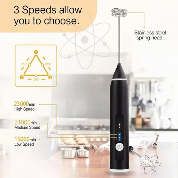 2-in-1 USB Rechargeable Electric Milk Frother & Egg Whisk | Coffee Beater for Creamy Foam & Easy Mixing