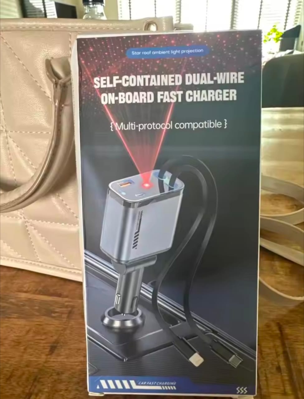 C6 4-in-1 Multi-Functional Car Charger | 20W Fast Charging with Star Light | Durable USB Car Charger
