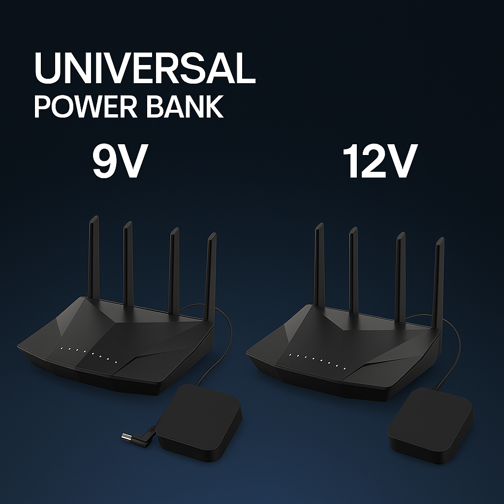 20000mAh WiFi Router Power Bank | 9V & 12V DC Backup Battery for Router, Modem & ONT | Random Color