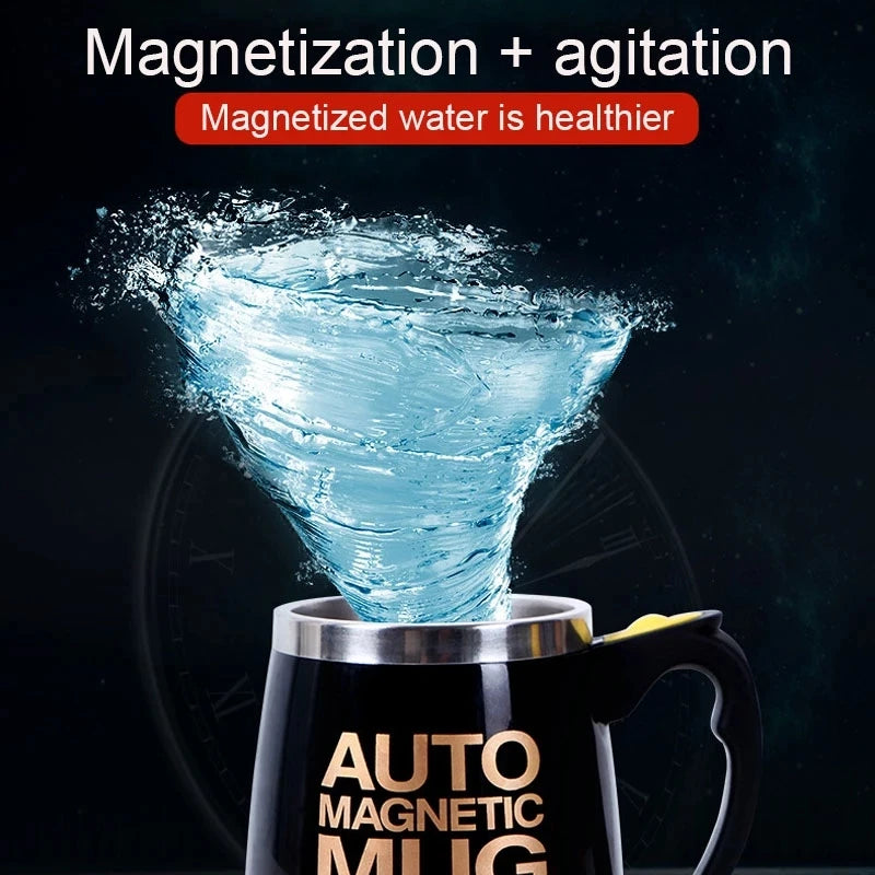Auto Magnetic Mug 400ml | Self-Stirring Coffee & Milk Mixing Cup | 304 Stainless Steel Battery Operated Mug