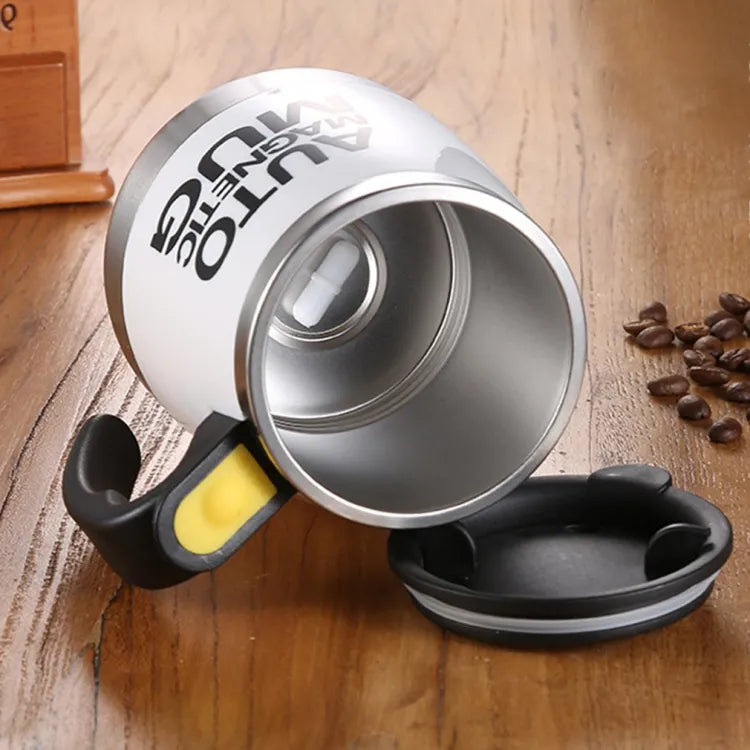 Auto Magnetic Mug 400ml | Self-Stirring Coffee & Milk Mixing Cup | 304 Stainless Steel Battery Operated Mug