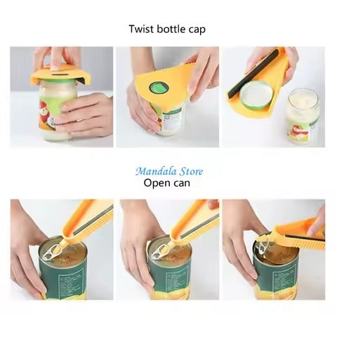 Jar Opener | Multi-Functional Ergonomic Lid Remover for Tight Jars, Bottles & Caps