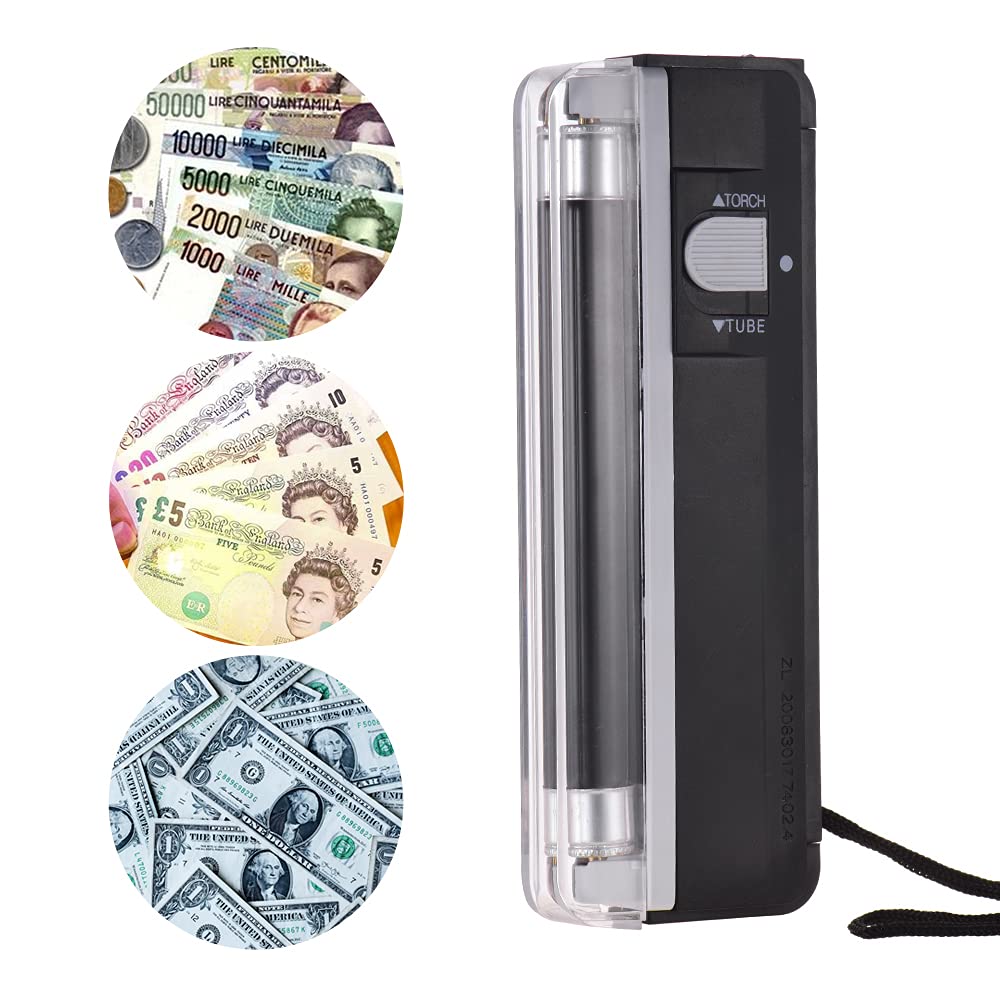 Portable Money Detector Handheld Blacklight | Currency Checker for Banknotes, Passports & Security Documents