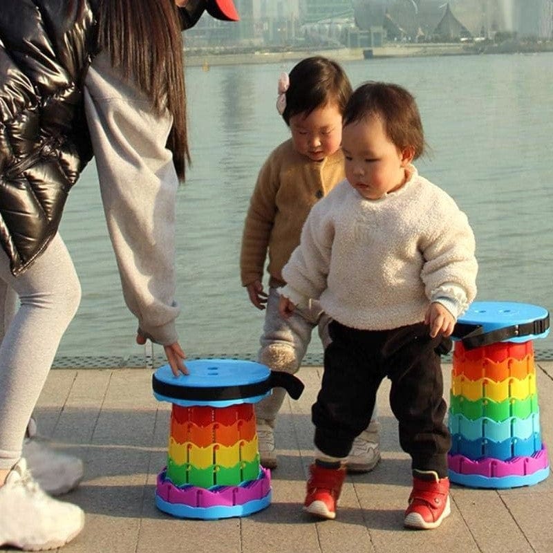 Super Heavy-Duty Telescopic Folding Stool | Adjustable Portable Retractable Camping Chair