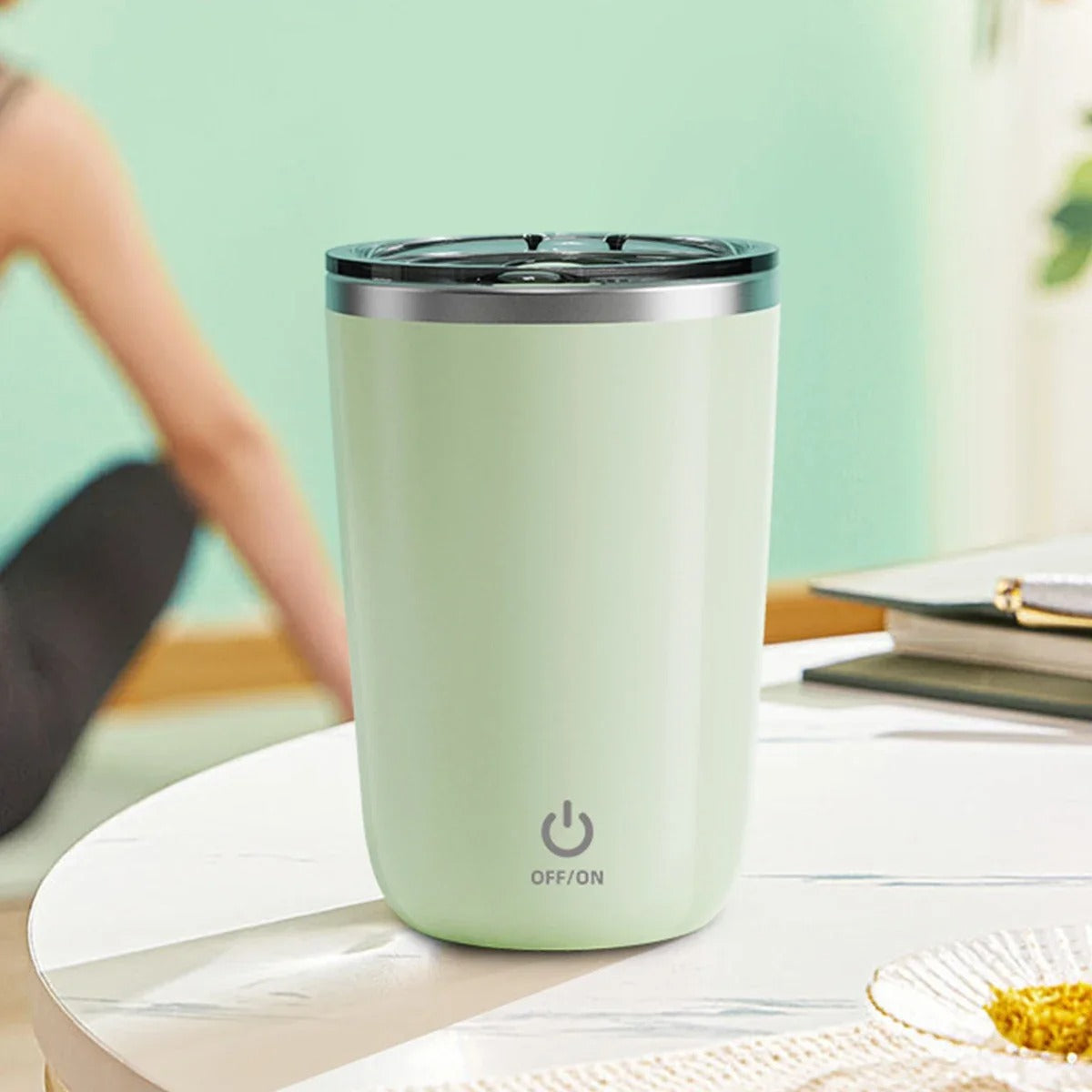 350ml Automatic Self-Stirring Mug | Stainless Steel Magnetic Mixing Cup for Coffee, Milk & Juice