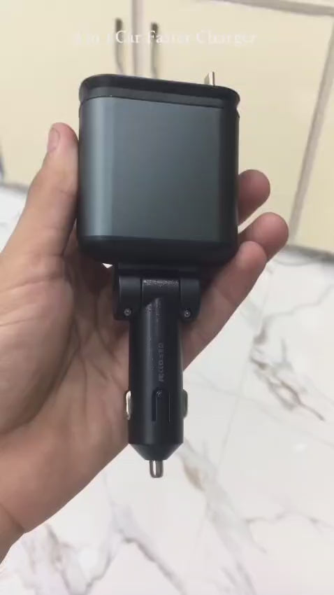 C6 4-in-1 Multi-Functional Car Charger | 20W Fast Charging with Star Light | Durable USB Car Charger